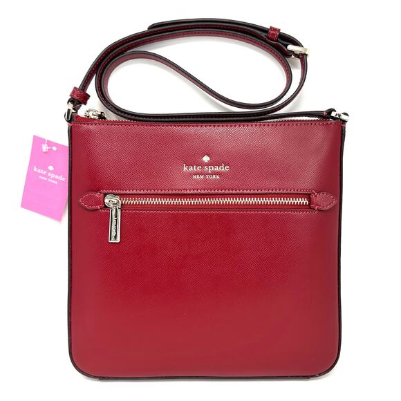 Kate Spade Sadie North South Crossbody in Red Currant Leather k7379 - Picture 1 of 4